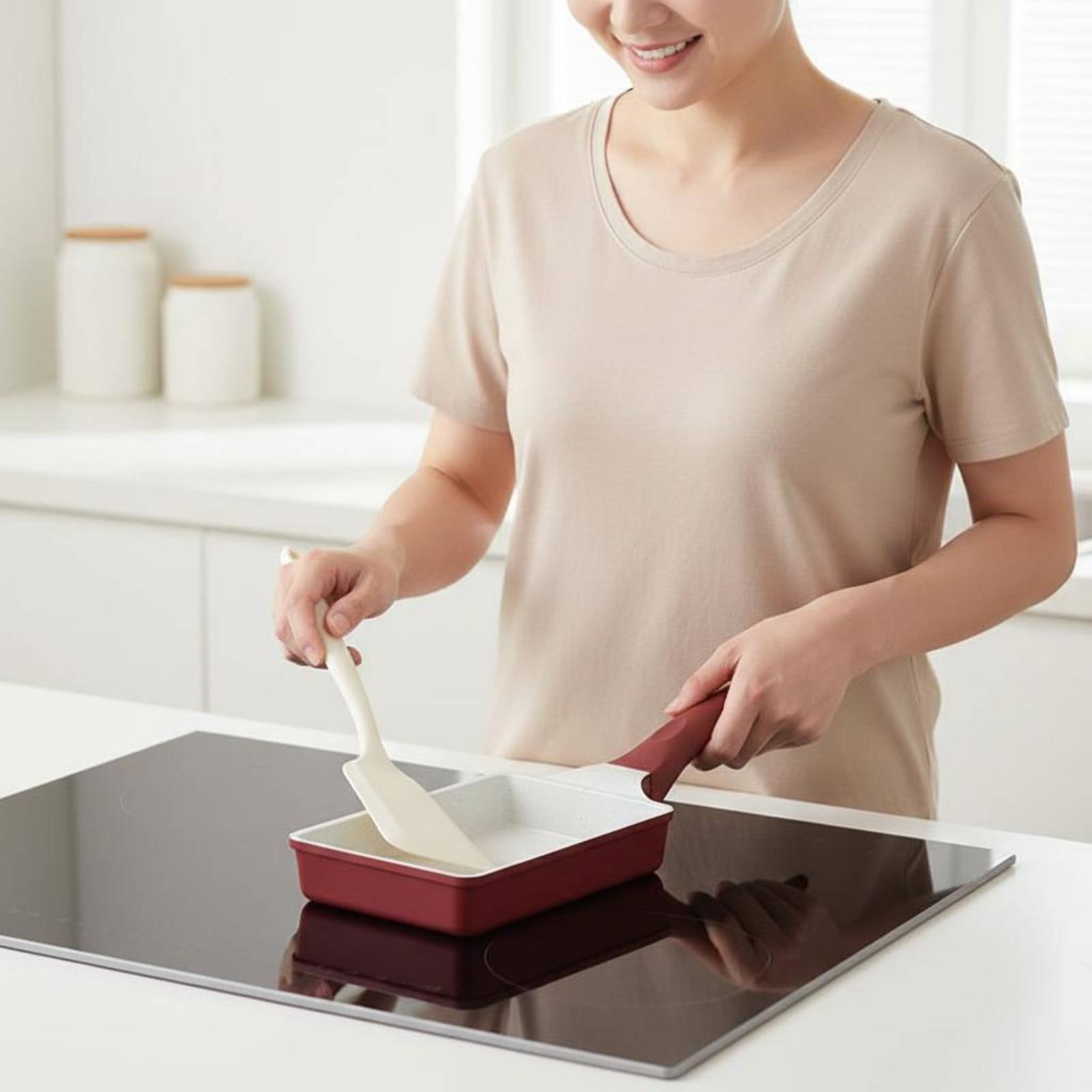 Home Cooking Egg Roll - Tamagoyaki Pan Stone Look Japanese Egg