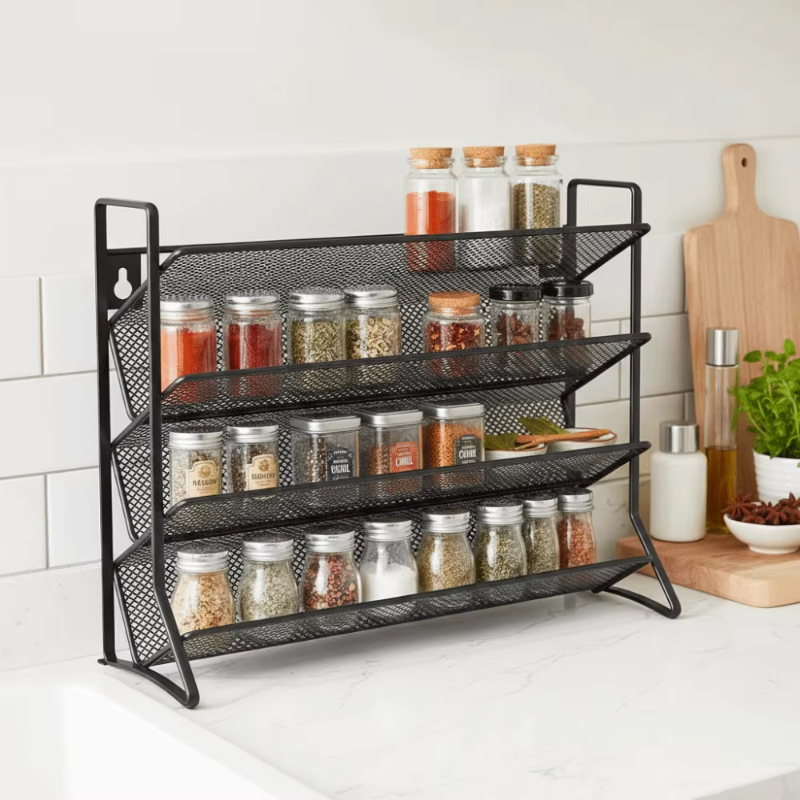 Home Cooking Recipes - 4 Tier Cupboard Storage Shelf Carbon