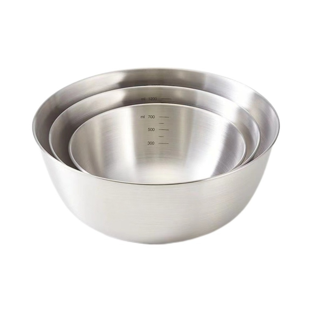 Home Cooking Food - 3pcs Stainless Steel Bowl Set with