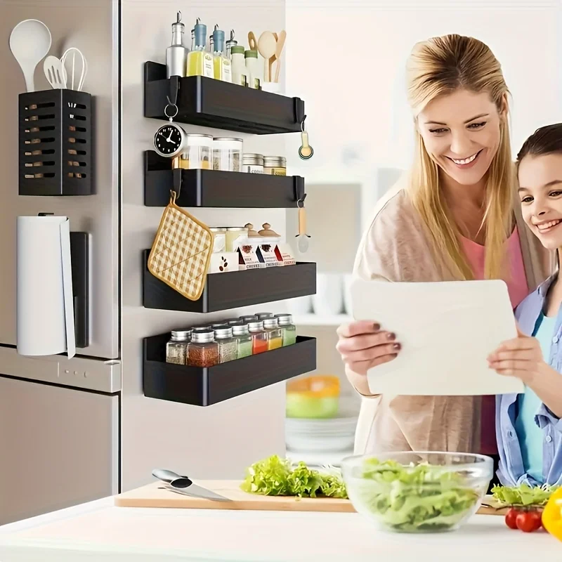 Home Cooking Recipes - Magnetic Fridge Spice Rack Organizer Kitchen