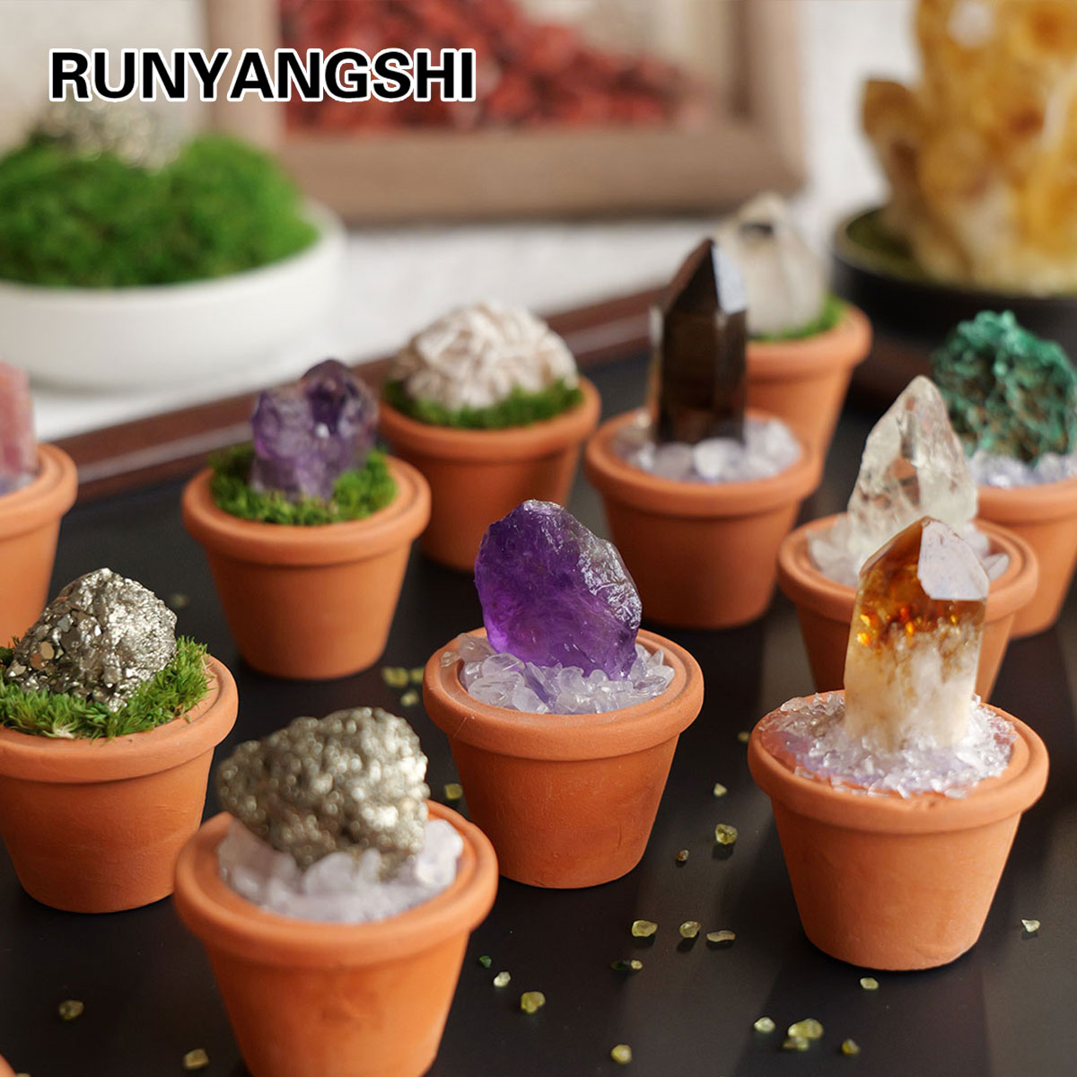 1pc Natural Crystal Stones Min - Tagine Clay Pot avis et prix