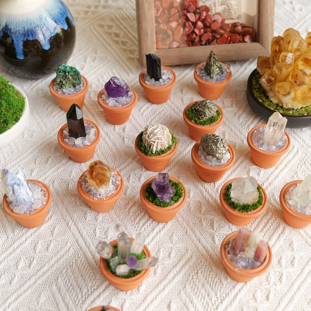 1pc Natural Crystal Stones Min - Tagine Clay Pot avis et prix