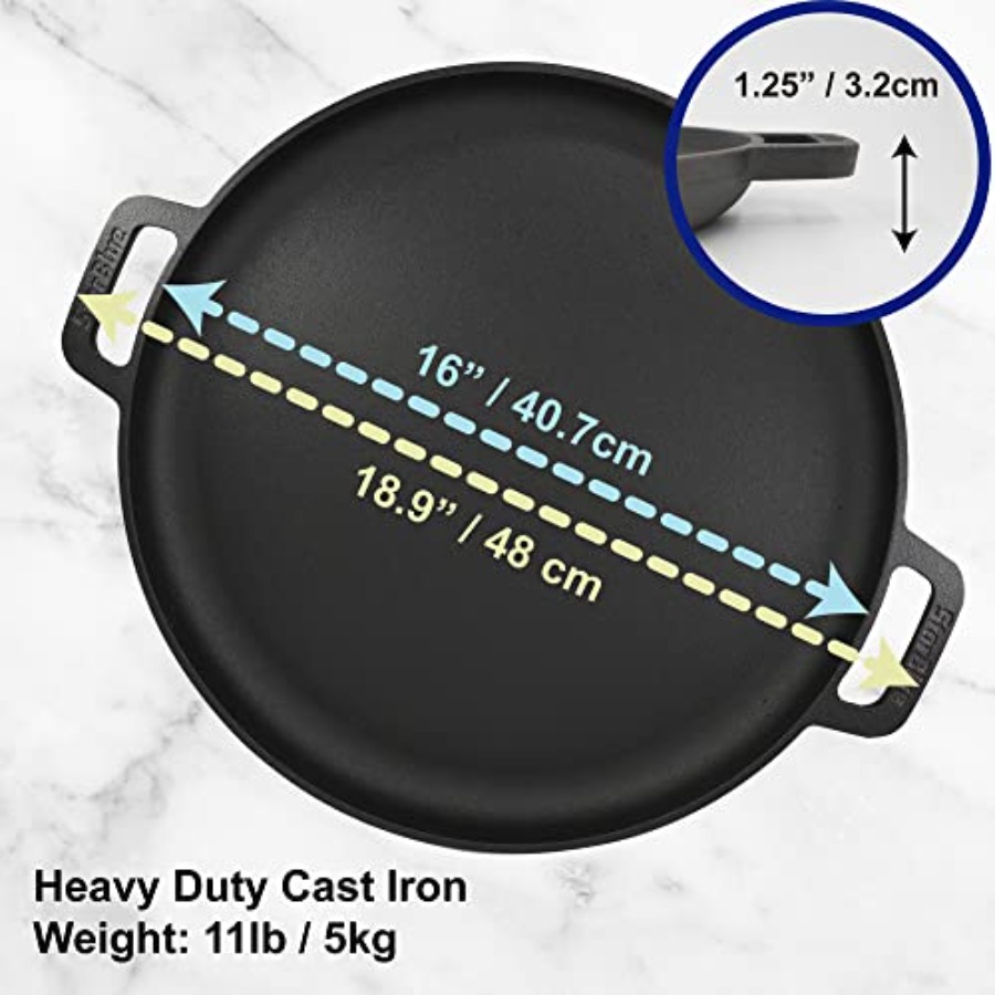 16 Inch Cast Iron Pizza Pan Ro - Comal Griddle Round avis et prix